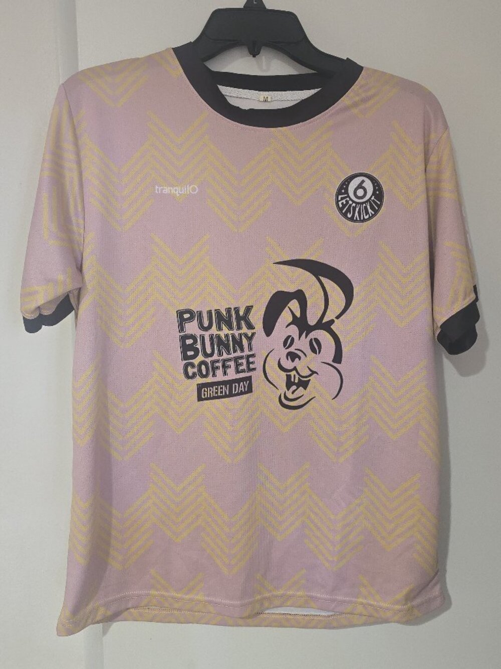 Punk Bunny Coffee Green Day Soccer Jersey M Pink Tranquilo Let's Kick It 6v6